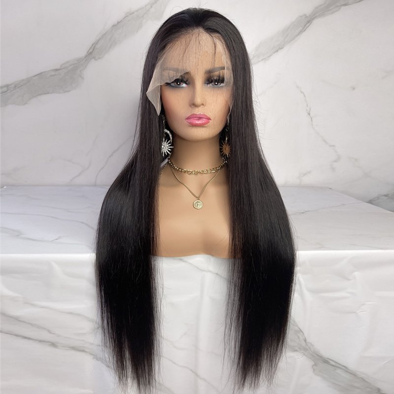 Ready to ship thick 150% 180% density lace front wigs remy straight brazilian human hair wigs