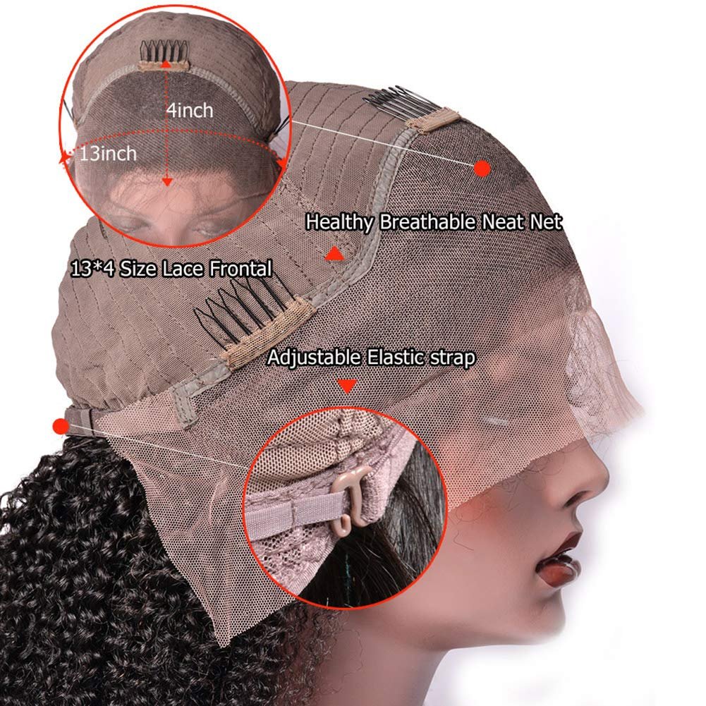 Uniky 100% Raw Virgin Indian Human Hair Wig Kinky Curly HD Full Lace Frontal Wig Pre Plucked Lace Front Wig for Black Women
