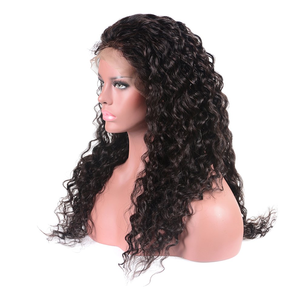 Brazilian Water Wave Lace Front Human Hair Wigs Front Lace Wigs With Baby Hair Pre Plucked Natural Hairline 150%