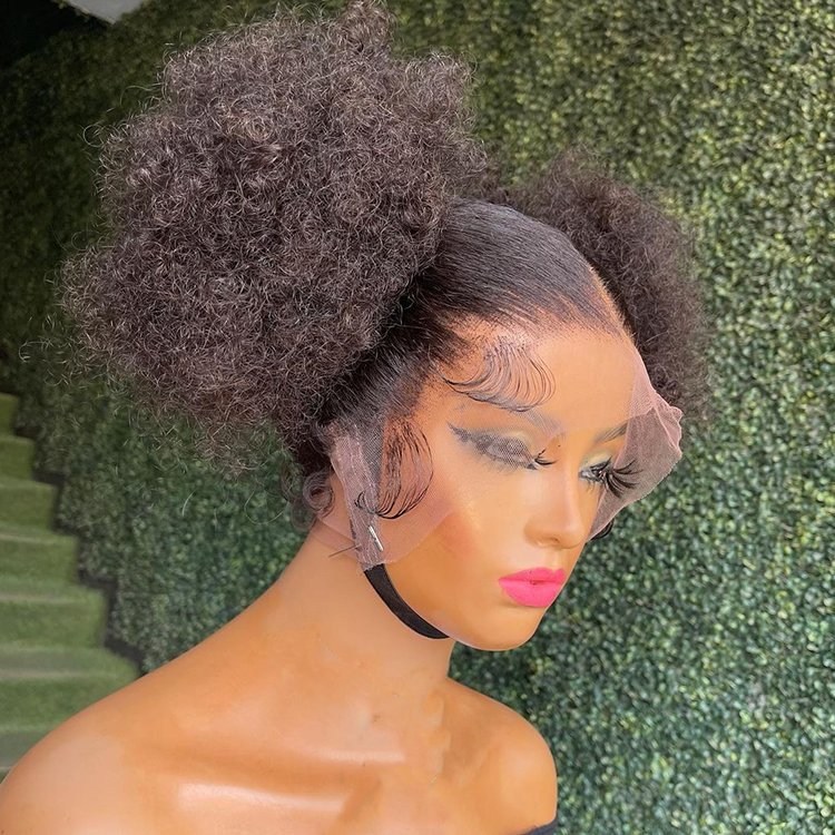 kinky straight Virgin Human Hair Wig Kinky Straight Yaki Full Lace frontal wig virgin human hair