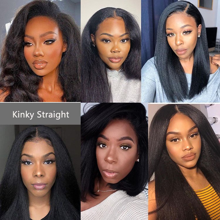 kinky straight Virgin Human Hair Wig Kinky Straight Yaki Full Lace frontal wig virgin human hair