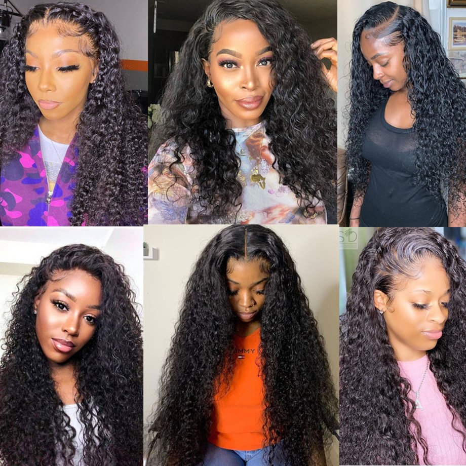 Natural Color Burmese Curly Lace Frontal Wig SDD Deep Wave HD Lace Front Human Hair Wigs For Women