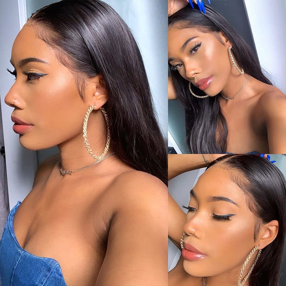 SFM Brand Brazilian Virgin Hair Pre-Stretched Hairline with Short Bob Lace Wig Straight Human Hair Lace Front Wig