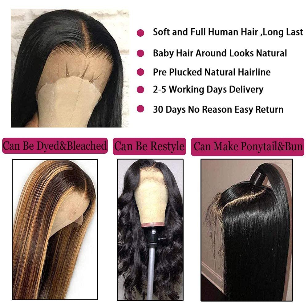 SFM Brand Brazilian Virgin Hair Pre-Stretched Hairline with Short Bob Lace Wig Straight Human Hair Lace Front Wig