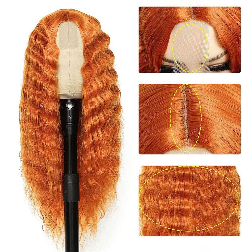 Synthetic hair 28inches Deep Wave small lace front wigs water wave glueless middle part Hand Tied Wig manufacturer cheap wigs