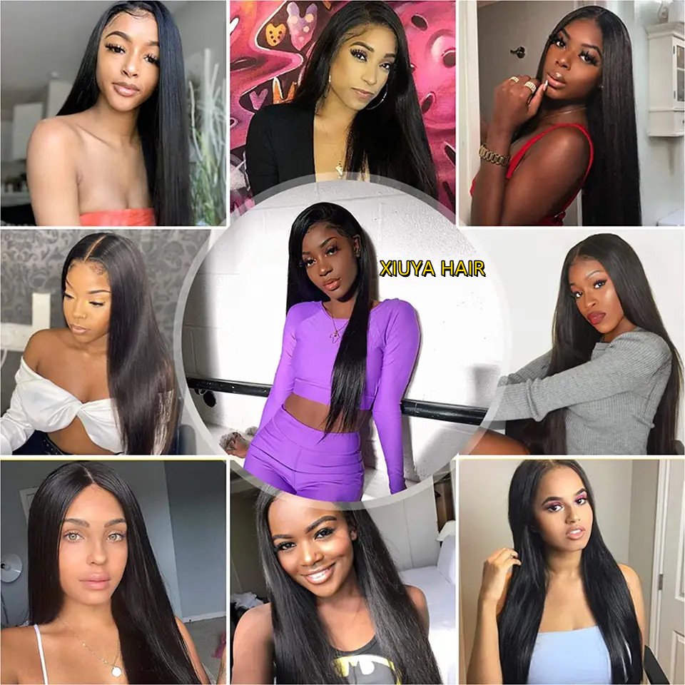 Wholesale Hair Vendors Virgin Wig In Bulk Brazilian Double Drawn Bone Straight Human Hair Lace Closure Front Wig For Black Women