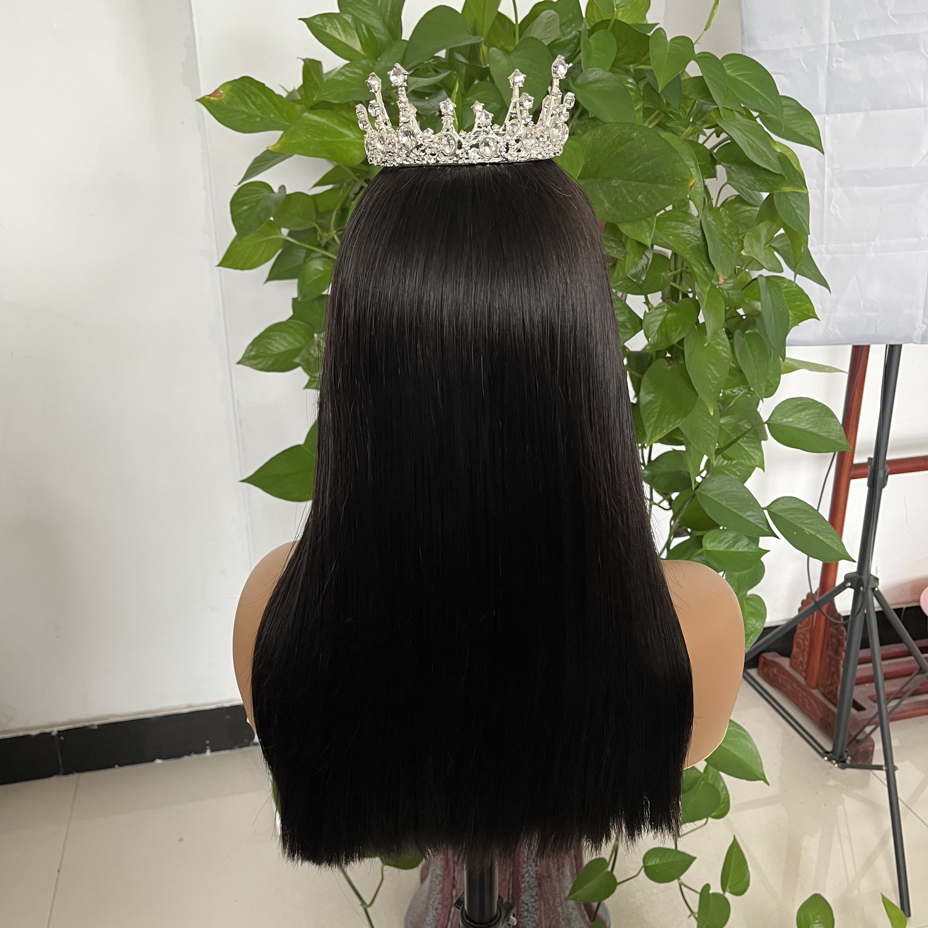 Wholesale Hair Vendors Virgin Wig In Bulk Brazilian Double Drawn Bone Straight Human Hair Lace Closure Front Wig For Black Women