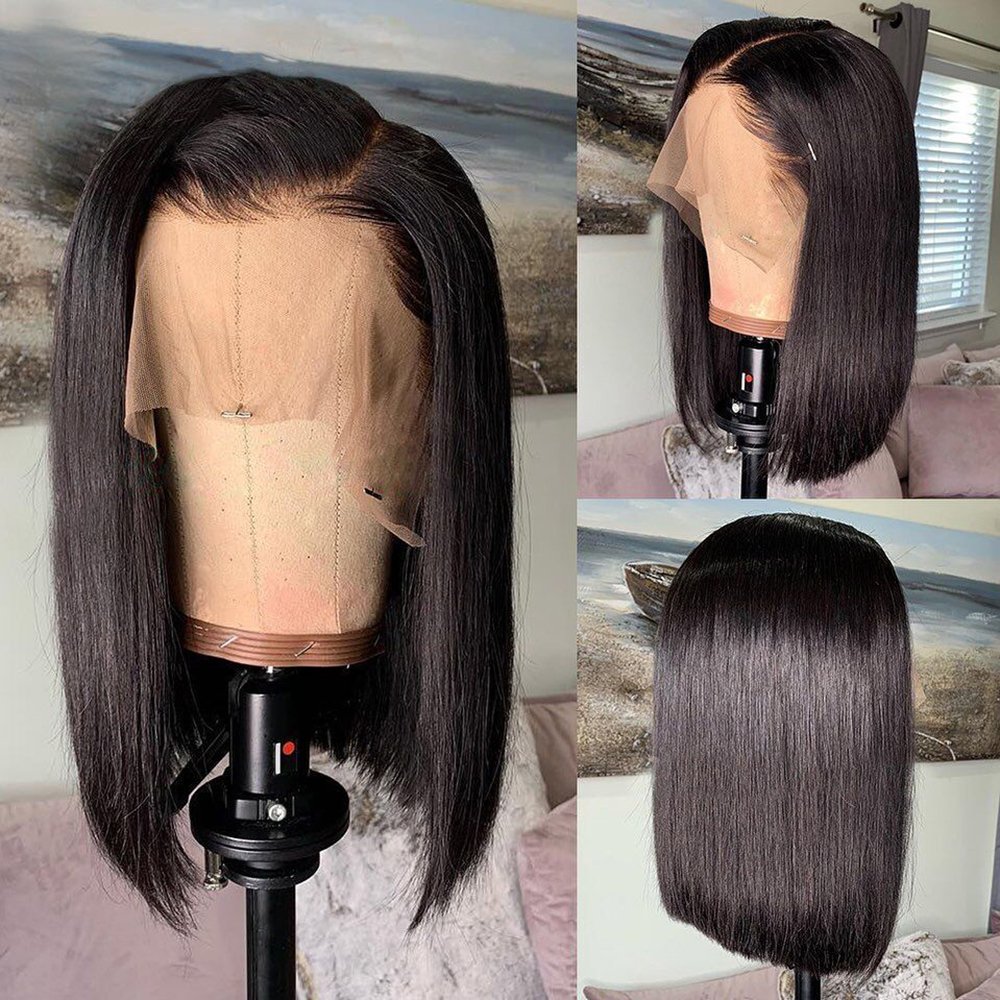 Natural Silky Straight Short Bob Wigs Human Hair Lace Front Cheap Full Lace Human Hair Wigs For Black Women Hd Lace Frontal Wig