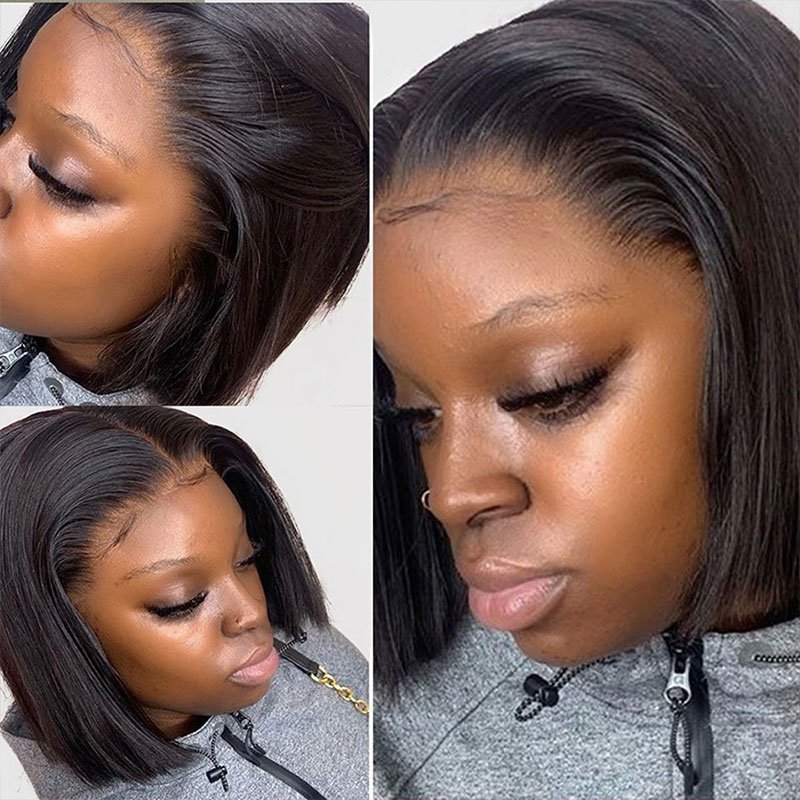 Natural Silky Straight Short Bob Wigs Human Hair Lace Front Cheap Full Lace Human Hair Wigs For Black Women Hd Lace Frontal Wig