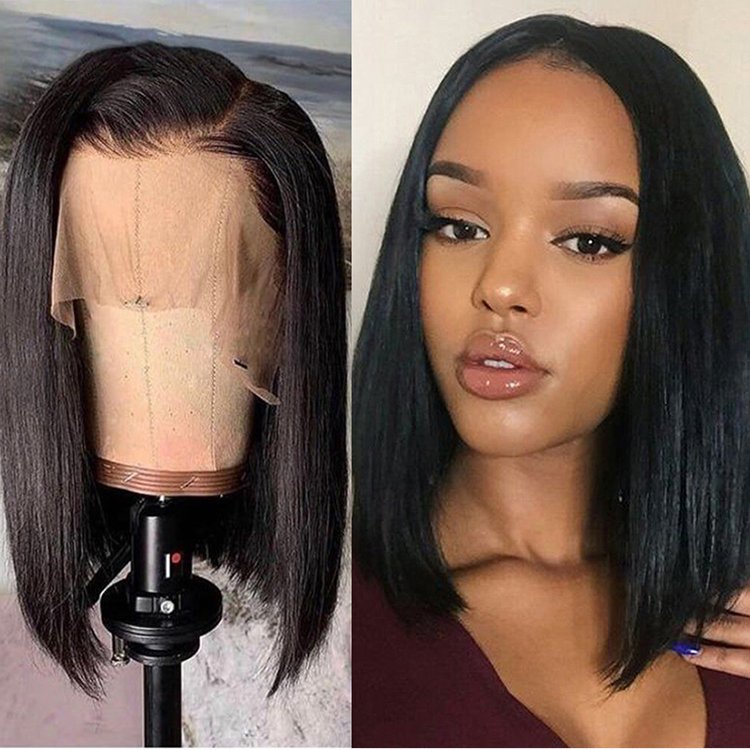 Already made glueless full hd lace bob wigs preplucked precut double drawn bone straight vietnam human hair wigs