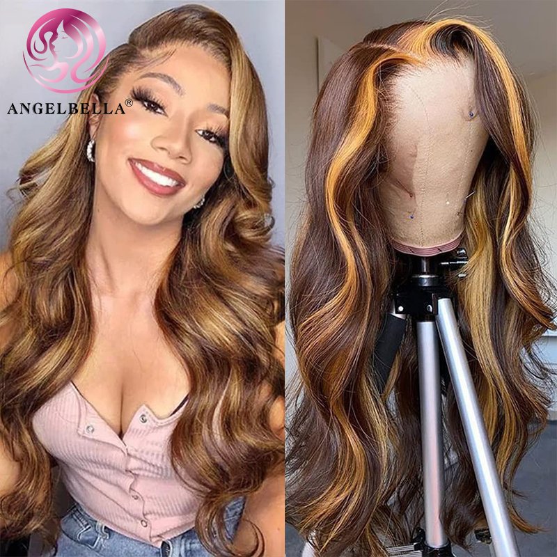 AngelBella 4/27# 13x4 Body Wave Vietnamien Double Drawn Human Hair Wig Wholesale Hd Lace Frontal Wig For Black Women