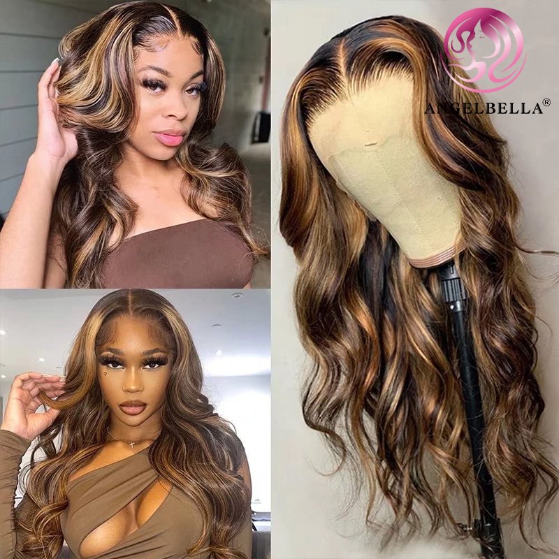 AngelBella 4/27# 13x4 Body Wave Vietnamien Double Drawn Human Hair Wig Wholesale Hd Lace Frontal Wig For Black Women