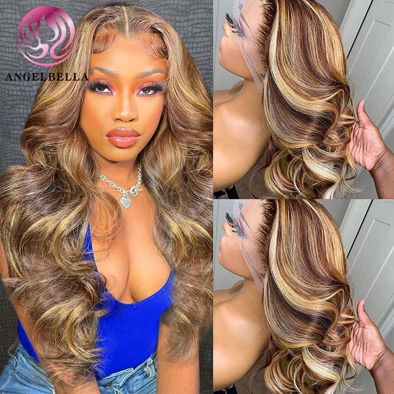 AngelBella 4/27# 13x4 Body Wave Vietnamien Double Drawn Human Hair Wig Wholesale Hd Lace Frontal Wig For Black Women