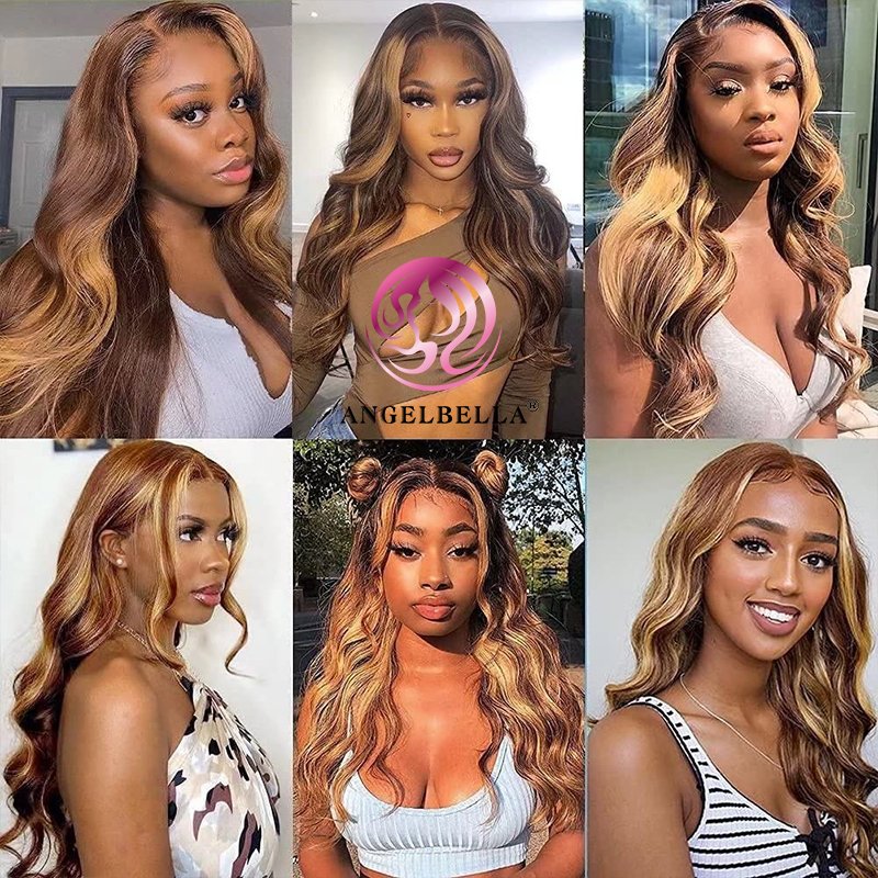 AngelBella 4/27# 13x4 Body Wave Vietnamien Double Drawn Human Hair Wig Wholesale Hd Lace Frontal Wig For Black Women