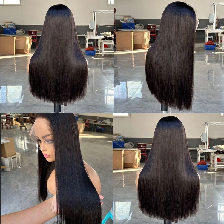 Wholesale 13X4 13X6 Hd transparent frontal lace wig bone straight natural human hair double drawn human hair wig