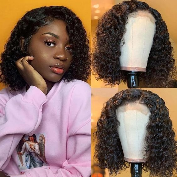 BMF Curly Short Wigs 10a Human Hair 13x4 Lace Front water Curly Bob Wigs Brazilian Virgin Hair Short Deep Wigs for Black Women