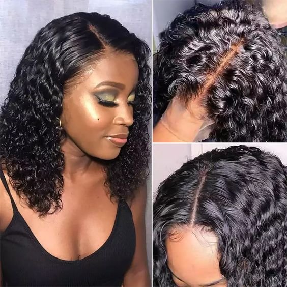 BMF Curly Short Wigs 10a Human Hair 13x4 Lace Front water Curly Bob Wigs Brazilian Virgin Hair Short Deep Wigs for Black Women