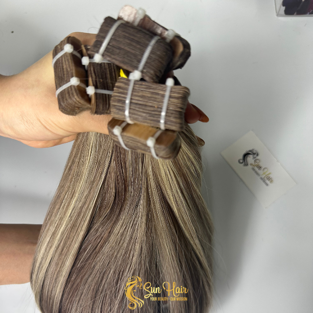 Wholesale Hot Trending Products Light Color Tape Hair 100% Human Hair Extensions Custom Cuticle Aligned Virgin Hair