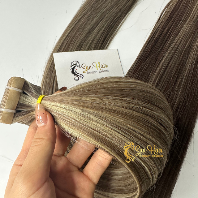 Wholesale Hot Trending Products Light Color Tape Hair 100% Human Hair Extensions Custom Cuticle Aligned Virgin Hair