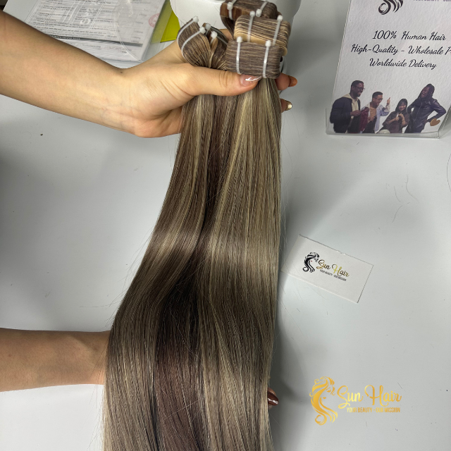 Wholesale Hot Trending Products Light Color Tape Hair 100% Human Hair Extensions Custom Cuticle Aligned Virgin Hair