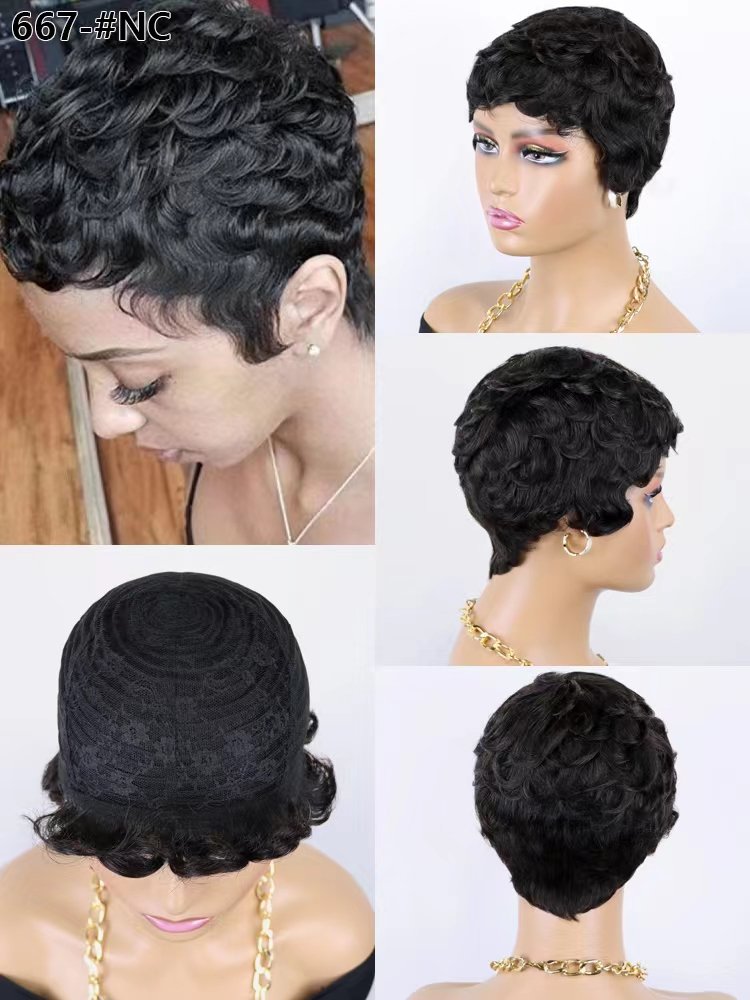 Letsfly Summer Hair Cheap Price Short Cut Classy Wigs Machine Made Non Lace 100% Human Hair Wig Brazilian Hair Extension