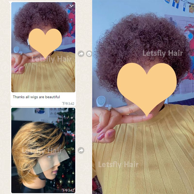 Letsfly 12 Inches Afro Kinky Human Hair Wigs Machine Made Short Cheap Price Brazilian Remy Hair Wigs