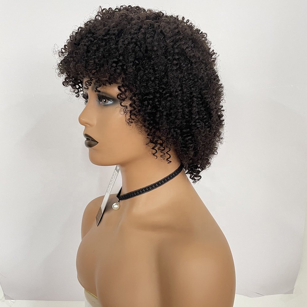 KEMY New Arrival Big Discount Afro Kinky Short 100% Peruvian Human Hair Wigs Black Natural Hair Wigs Fashion Style Wig In Stock