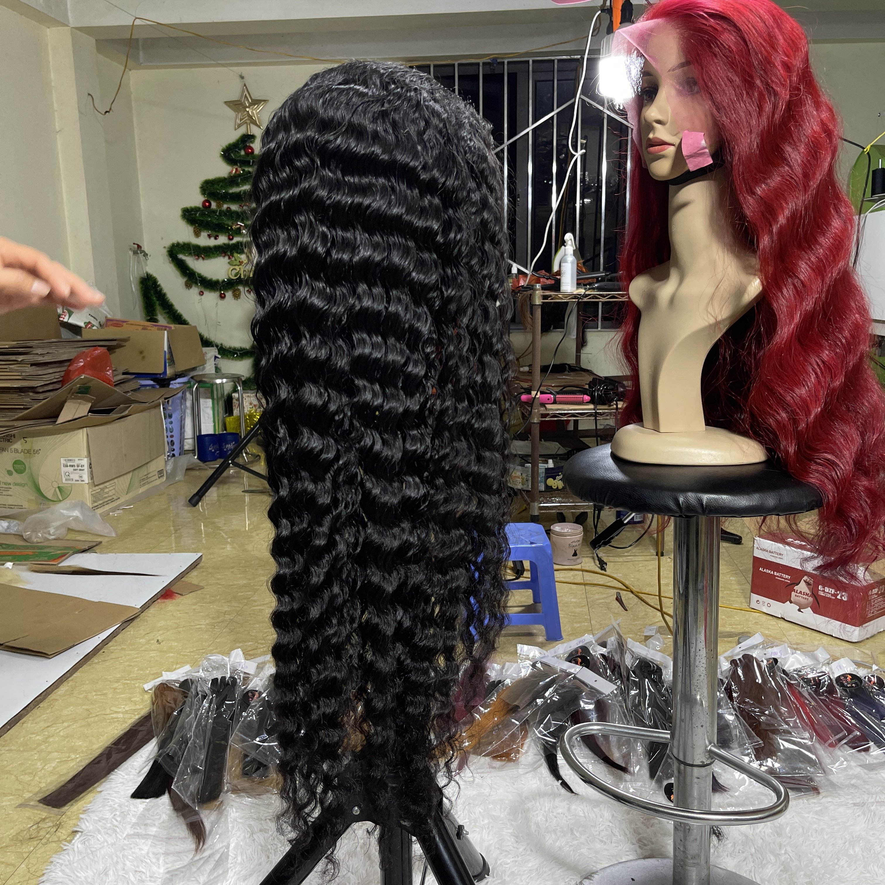 Global hair Wholesale 13x4 Transparent Swiss Lace Front Wigs For Black Women Lace Frontal Wig Vendors 100% Virgin Human