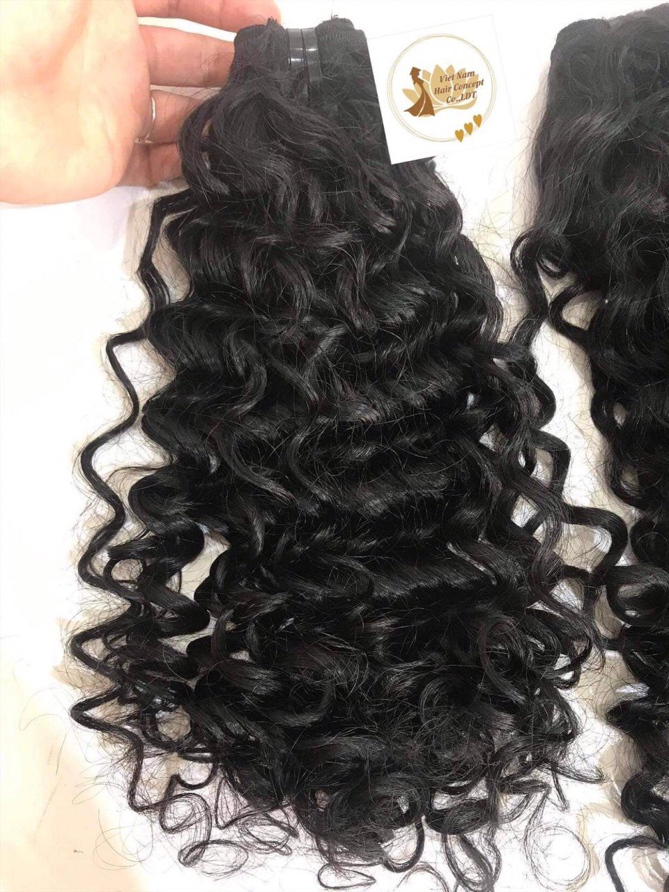 Vietnam Hair Concept's Black Virgin Curly Hair Weft Extension 8 Inches Raw Human Hair Bundle Wave Style