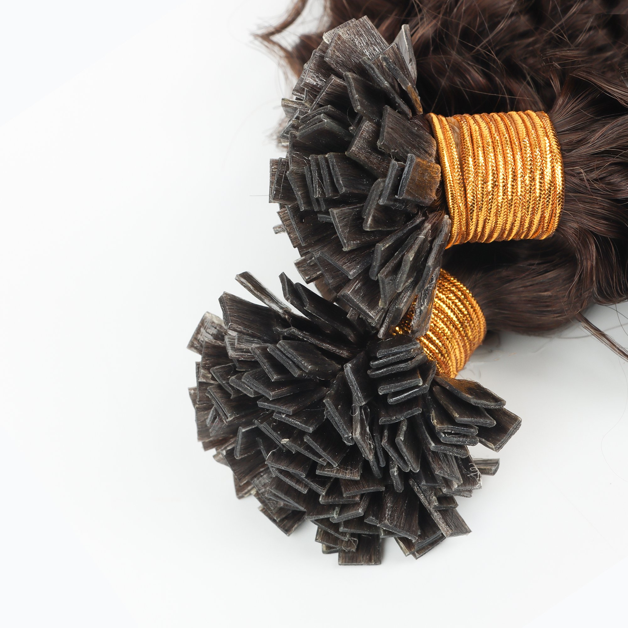 Top Quality Virgin Russian Double Drawn Human Hair Deep Water Curly K Tips Cuticle aligned Flat Tip Hair Extension