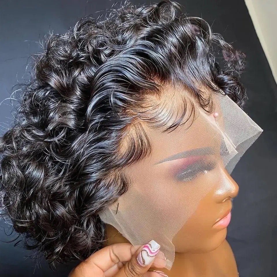 Short Perruque Pixie Cut Human Hair Wigs Vendor Cheap Pixie Cut Curls Lace Wig Human Hair Hd Lace Front Wigs For Black Women