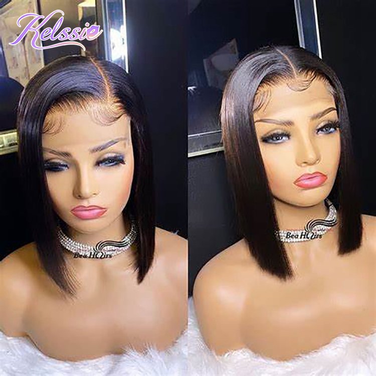 Cheap Price 13x4 Short Bob Human Hair Wig,10-14inch Transparent Full Lace Bob Human Hair,Lace Front Closure Short Bob Wig