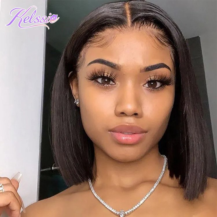 Cheap Price 13x4 Short Bob Human Hair Wig,10-14inch Transparent Full Lace Bob Human Hair,Lace Front Closure Short Bob Wig