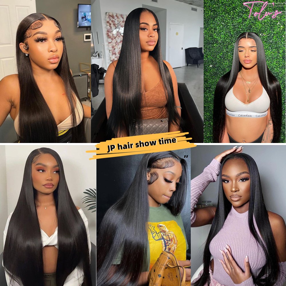 JP 12A Raw Indian Hair HD Lace Frontal Wig Brazilian Swiss Lace Closure Front Bone Straight Human Hair Wigs For Black Women