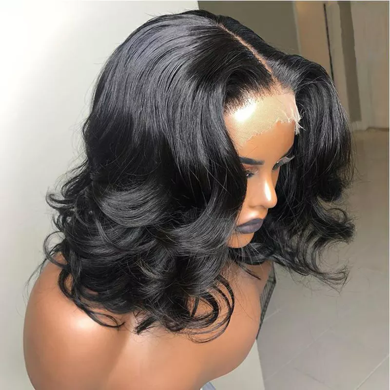 13x4 Lace Front Human Hair Wigs Pre Plucked Virgin Brazilian Hair Glueless Wavy Frontal Lace Wigs 180% Density for Woman