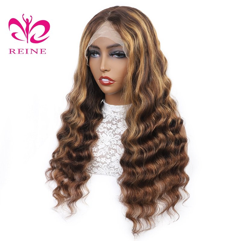 Dropshipping wholesale lace front wig P4/27 Loose deep 13*4 Lace wig hd brazilian full lace human hair wigs