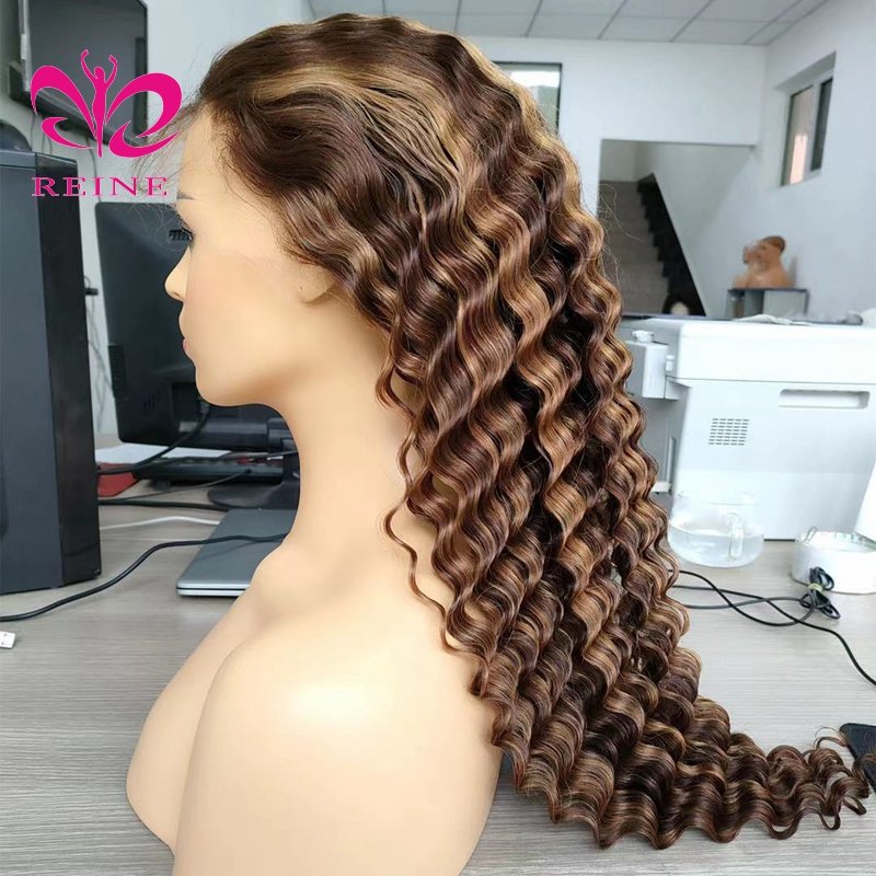 Dropshipping wholesale lace front wig P4/27 Loose deep 13*4 Lace wig hd brazilian full lace human hair wigs