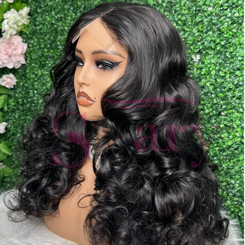 Cheap 4x4 Glueless Lace Closure Funmi Bouncy Curl Human Hair Wigs 12A Grade Double Drawn Cuticle Aligned Raw Virgin Hair Wigs