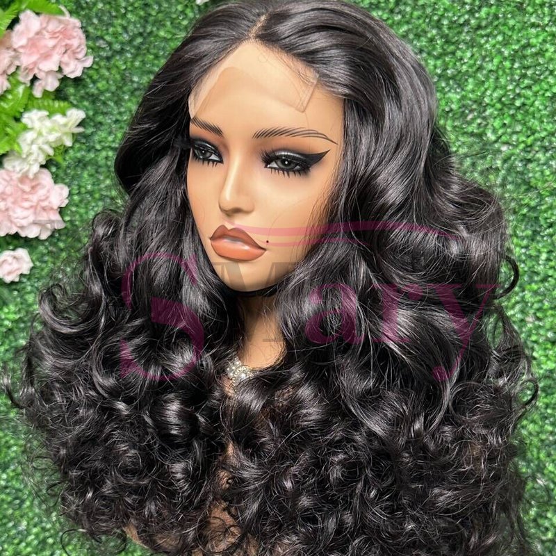 Cheap 4x4 Glueless Lace Closure Funmi Bouncy Curl Human Hair Wigs 12A Grade Double Drawn Cuticle Aligned Raw Virgin Hair Wigs