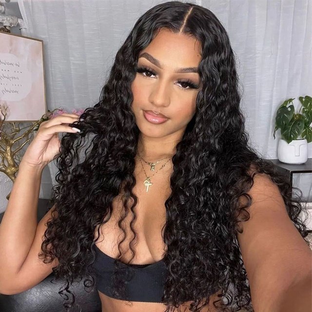 Water Wave 4x4 5x5 HD Lace Wigs For Black Women Natural Color Peruvian Remy Human Hair Lace Wig With Baby Hair