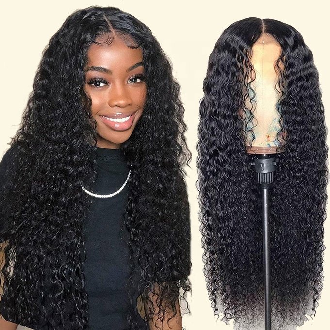 Water Wave 4x4 5x5 HD Lace Wigs For Black Women Natural Color Peruvian Remy Human Hair Lace Wig With Baby Hair