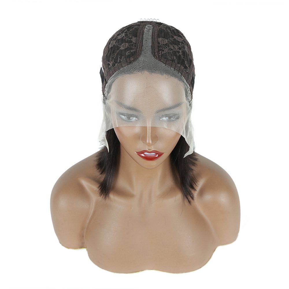 RTS 1B#Bob Peruvian Straight Highlight 13x4 Lace Frontal Short Bob Wig Remy Hair 13x4x1 T Part HD Lace Closure Human Hair Wigs