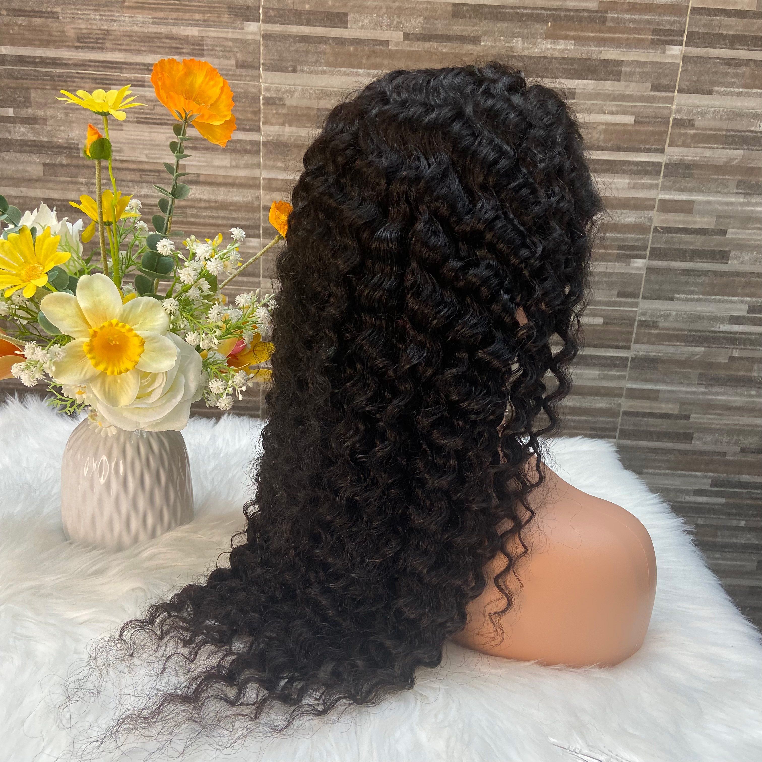 Vietnamese Wig Deep Wave 13x4 Transparent Lace Frontal Wigs Remy Human Hair Wigs Natural Color for Black Women