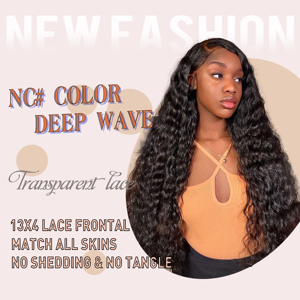 Vietnamese Wig Deep Wave 13x4 Transparent Lace Frontal Wigs Remy Human Hair Wigs Natural Color for Black Women