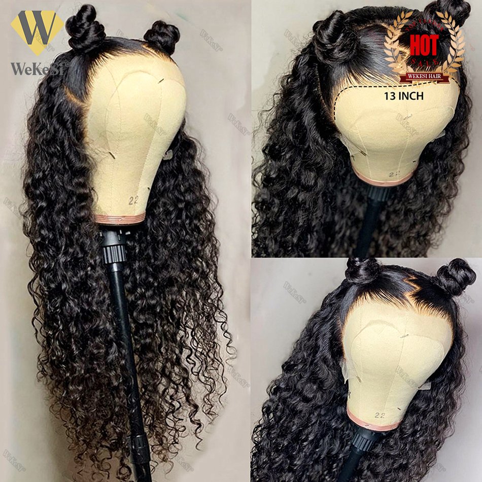 Cambodian 360 Lace Front Wigs Human Hair bundl,Gluless Raw Vietnamese Perruques Virgin Water Wave Curly Glueless Human Hair Wigs