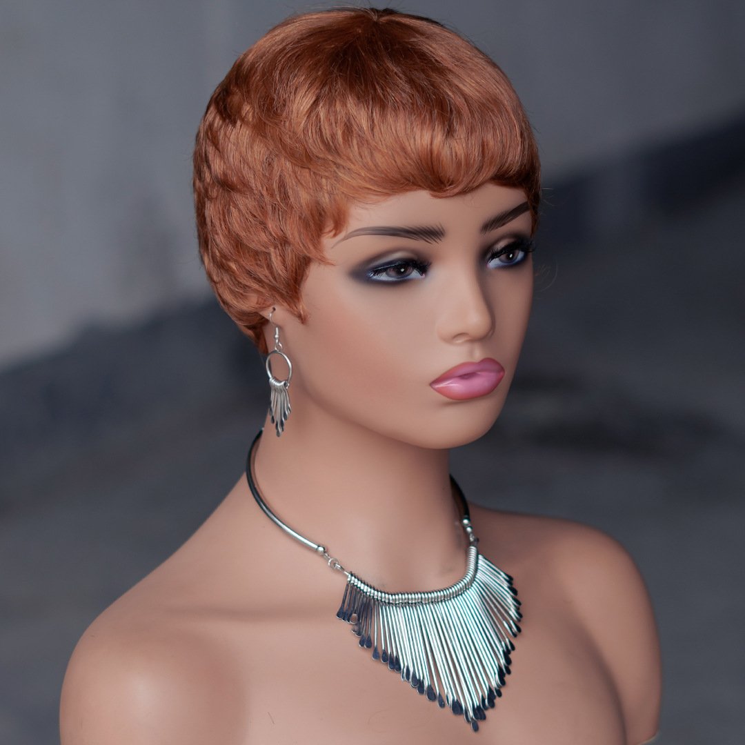 Short Pixie Cut Human Hair Wigs Short Bob Wigs for Black Womens Machine Made Natural Color Cheap Glueless Wigs Human Hair