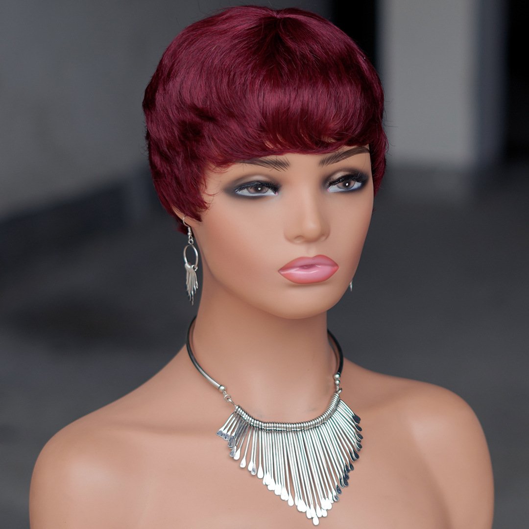 Short Pixie Cut Human Hair Wigs Short Bob Wigs for Black Womens Machine Made Natural Color Cheap Glueless Wigs Human Hair