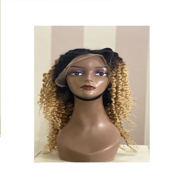 Top Brazilian Mongolian Curly Ombr Lace Frontal Human Wig Cheap Wholesale Raw Virgin Cuticle Aligned Single Donor Hair Extension