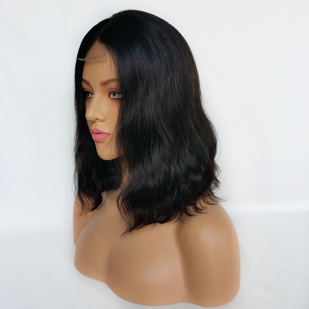 Wholesale Factory Double Drawn Raw Cuticle Aligned Virgin Remy Peruvian Human Hair Short Smooth Straight Pixie Bob Wig