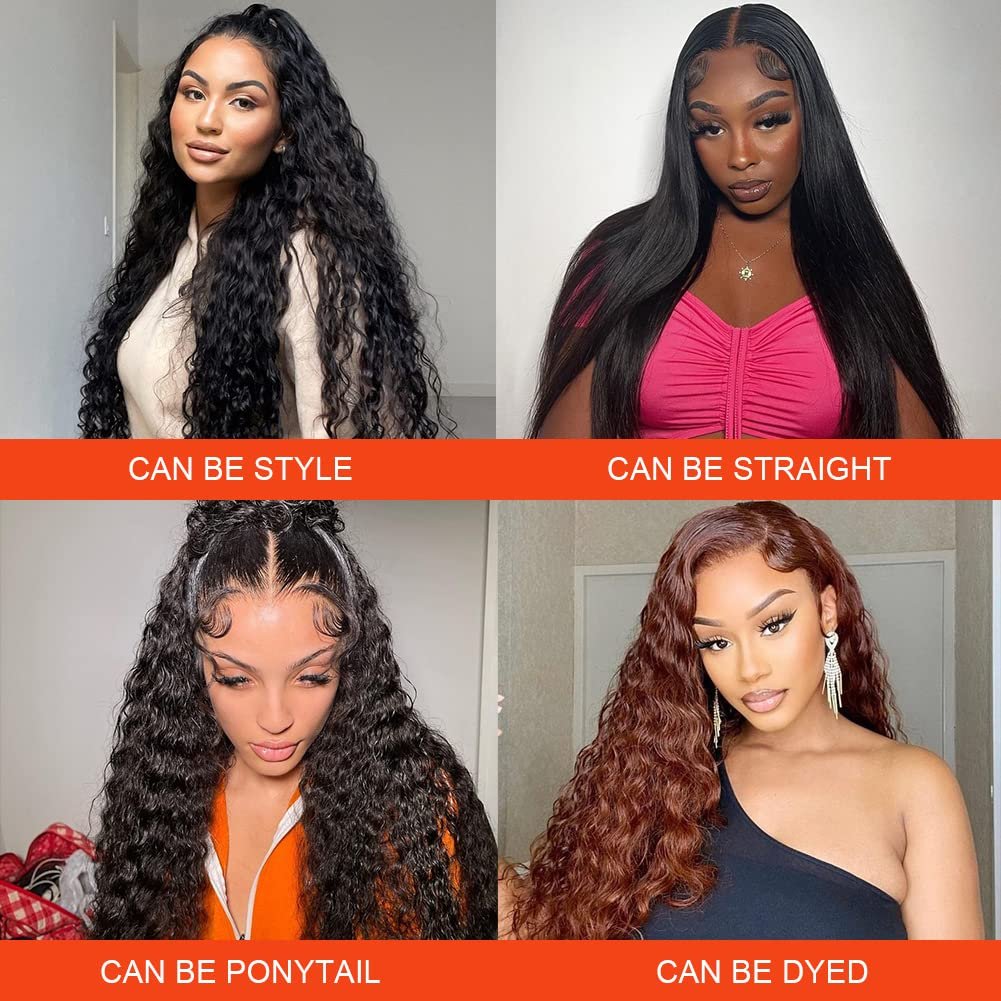 13X4 water wave wig Glueless hd lace wig Vendor Unprocessed Brazilian pre plucked real human hair wig